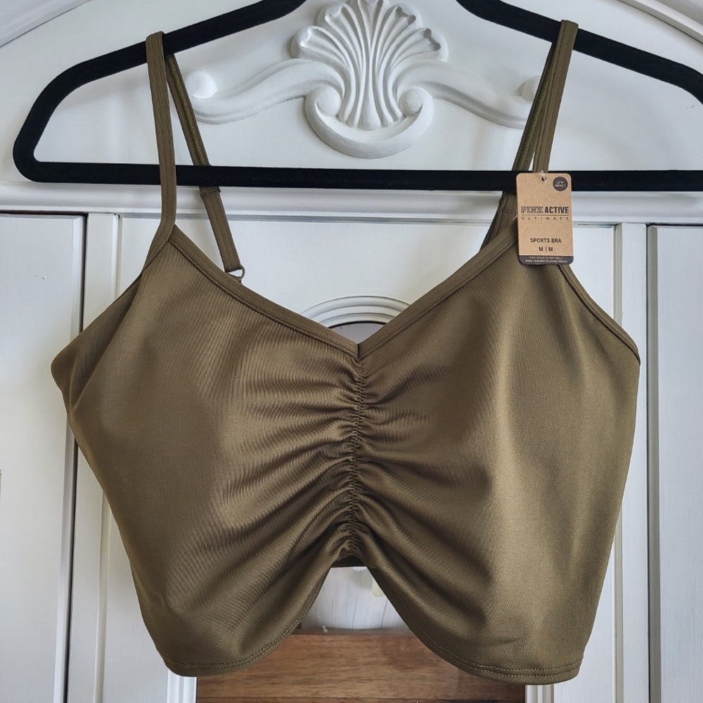 NWT Olive PINK Active Sports Bra